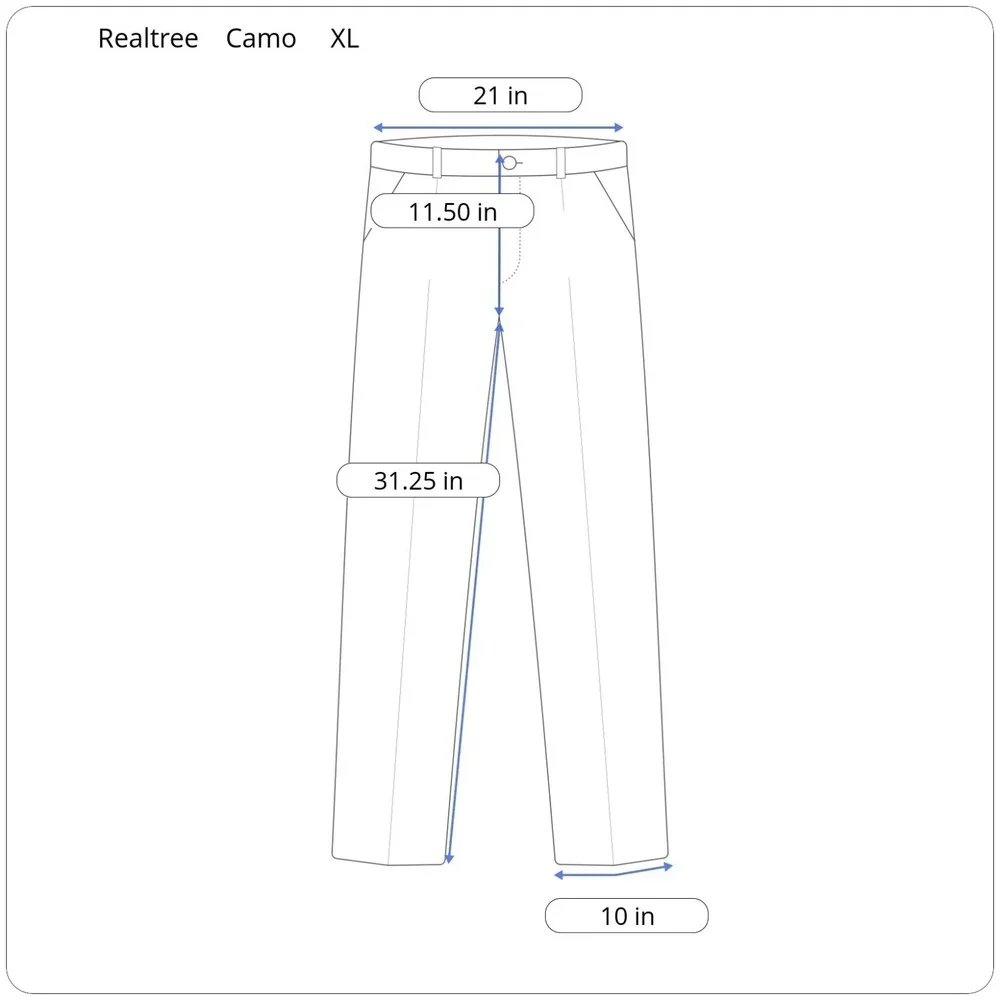Realtree Scent Factor MAX-1 Waterproof‎ Windproof Men's XL Camo Zip Cargo Pants
